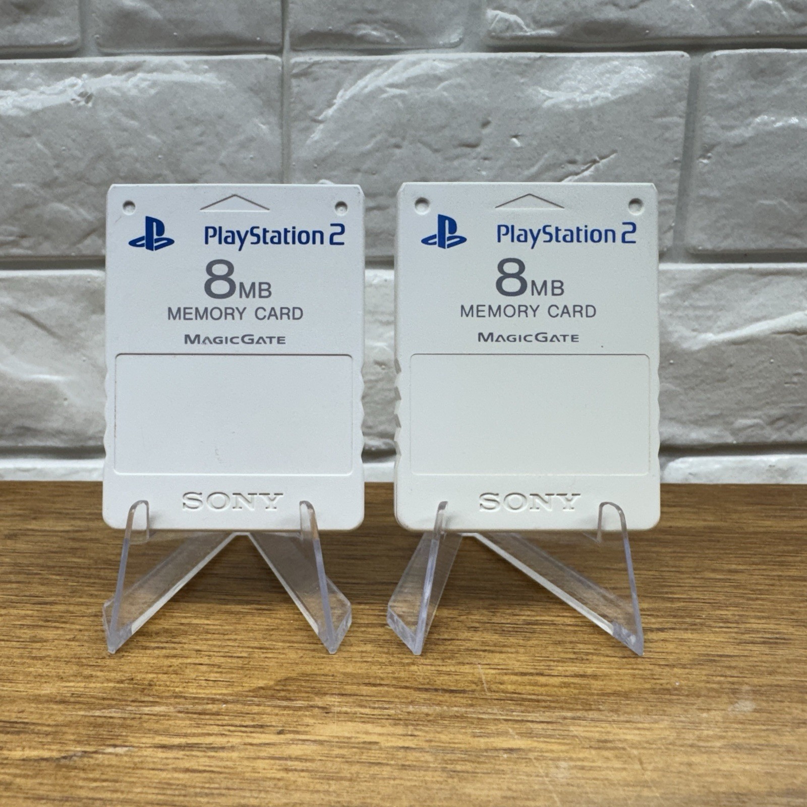 Sony PS2 Memory Card 8MB White SCPH-10020 MagicGate OEM Refurbished Lot of 2