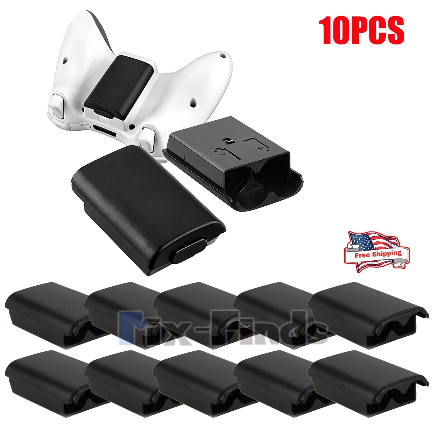 10pcs AA Battery Back Cover Case Shell Pack For Xbox 360 Wireless Controller