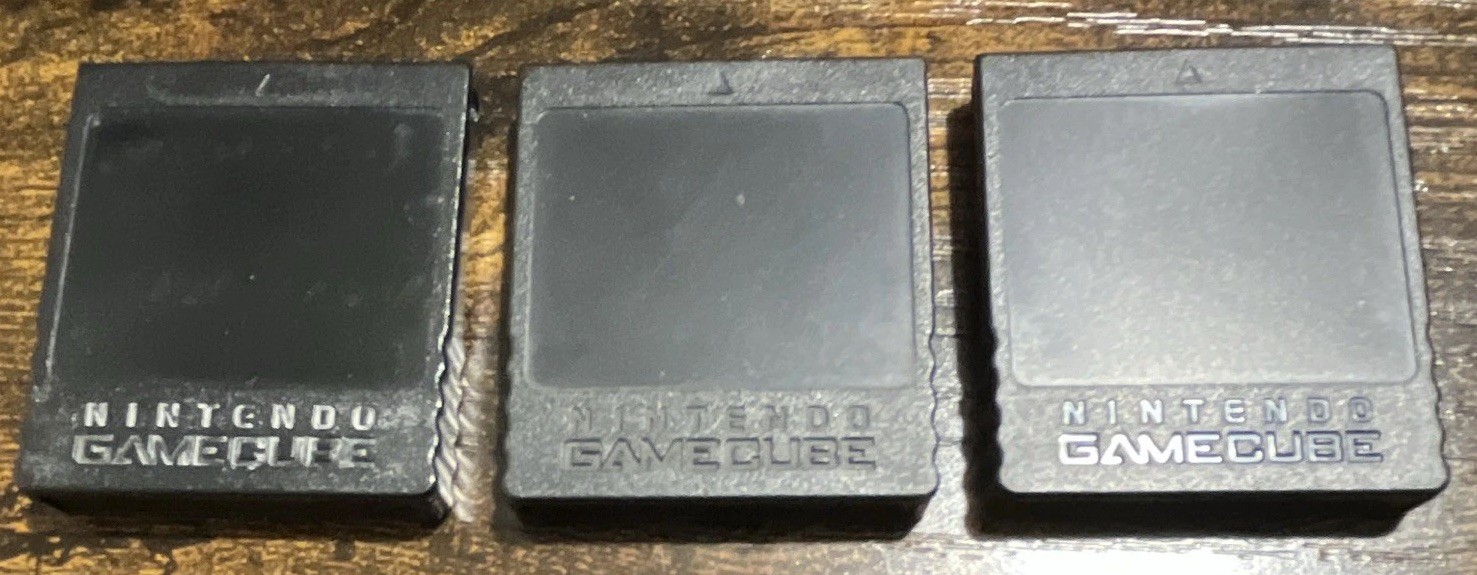 Nintendo GameCube Memory Card DOL-014 Lot of 3 Black OEM Tested Working
