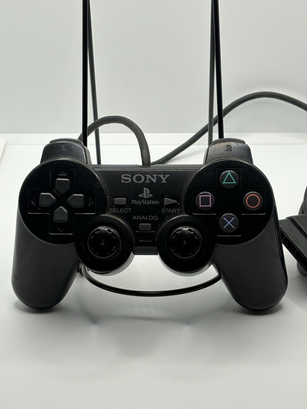 Sony Playstation 2 Analog Controller scph10010 Black Wired Worn