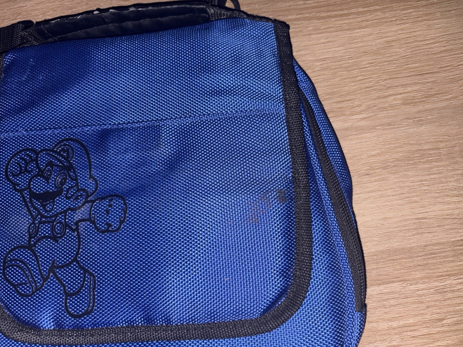 Nintendo 3DS Super Mario 9″ Travel Carrying Case BLUE w/ Shoulder Strap