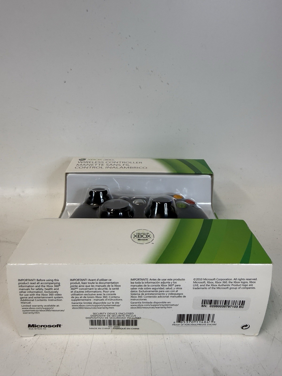 Xbox 360 Controller Sealed Black Wireless OEM Damaged Batteries New Vintage
