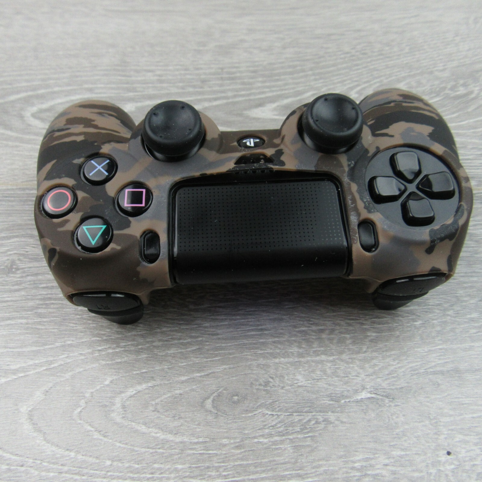 Silicone Grip Brown Camo Non Slip + (8) Thumb Grip Caps For PS4 Controller