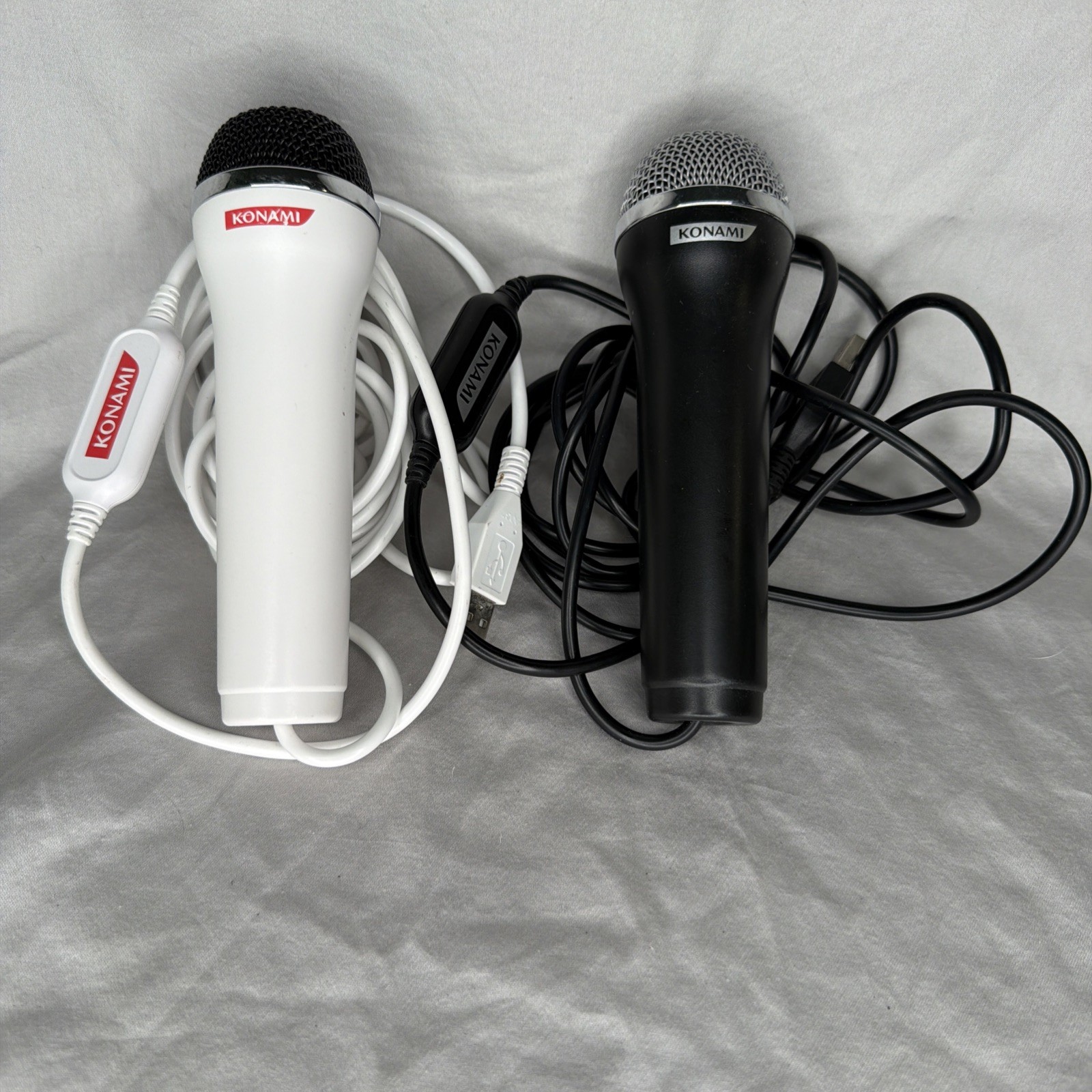 2 Konami Logitech USB Microphones for PS2 PS3 Wii XBox 360 Black & White