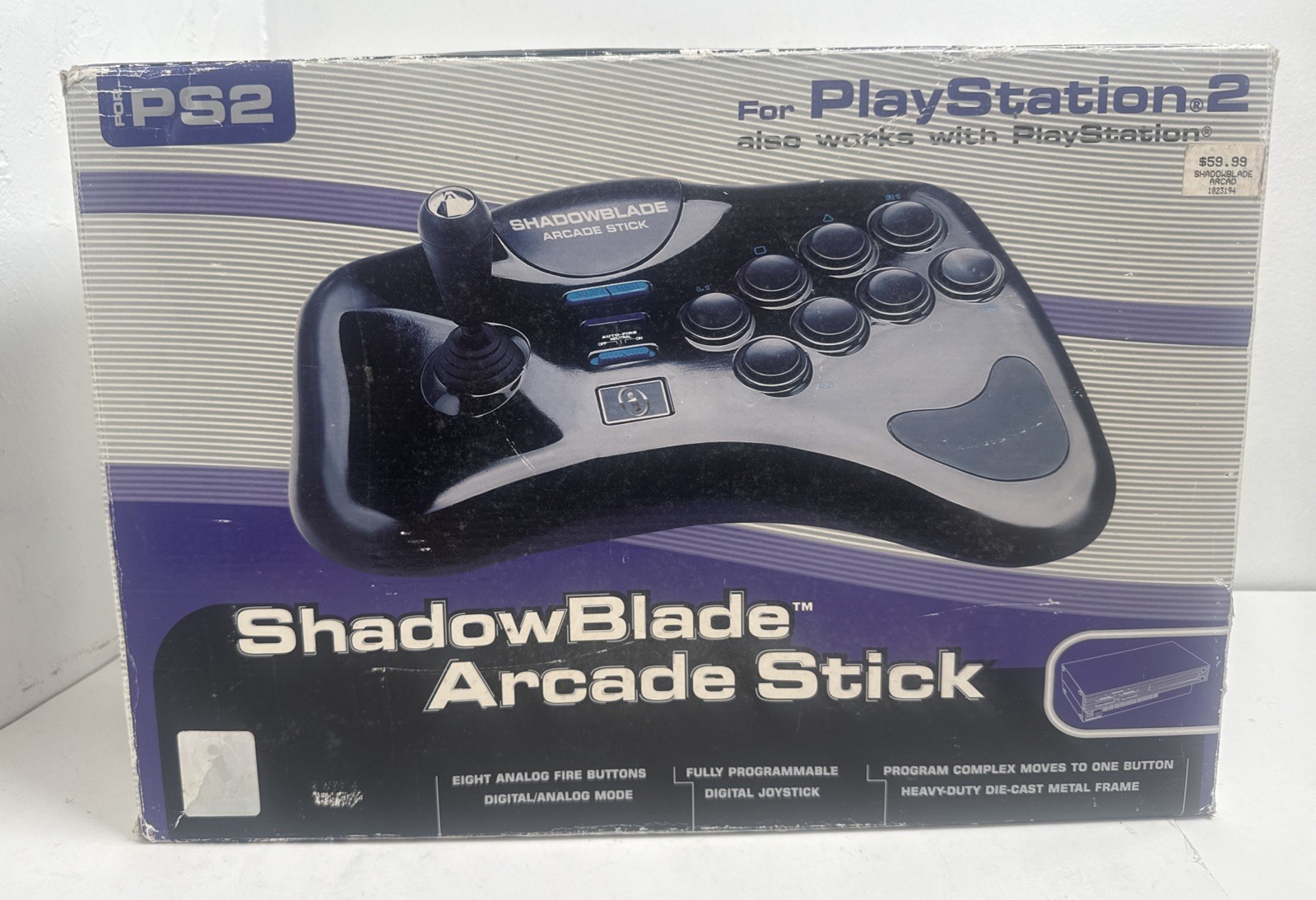 RARE InterAct Shadow Blade Arcade Stick Controller Sony PlayStation 2 NEW