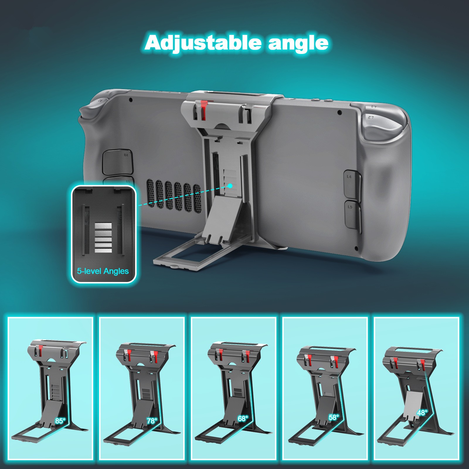 2 in 1 External Base Stand Holder TF Card Storage Rack for Steam Deck Console