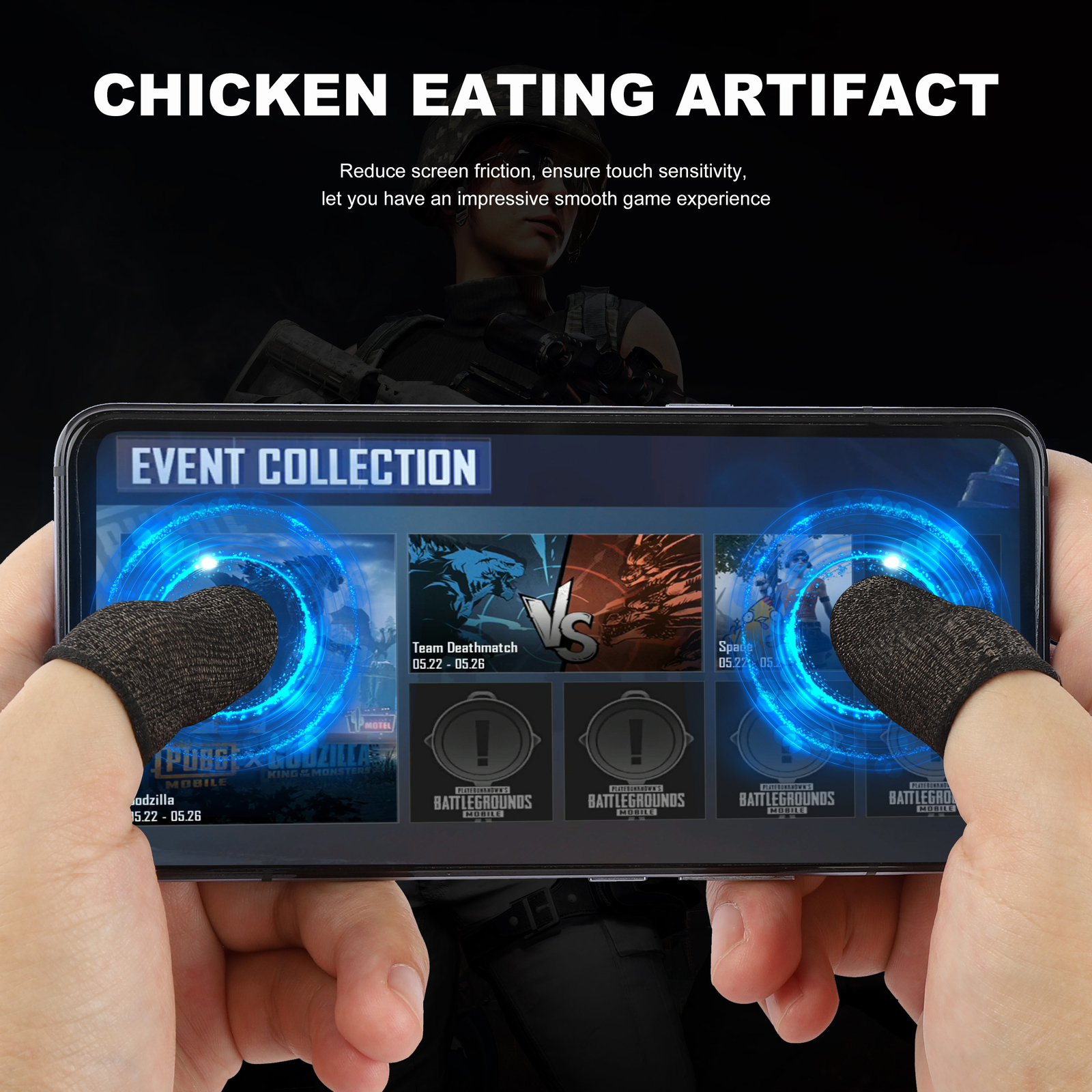 Gaming Finger Sleeves for PUBG Mobile Touchscreen Device Anti-Sweat Thumb Sleeve