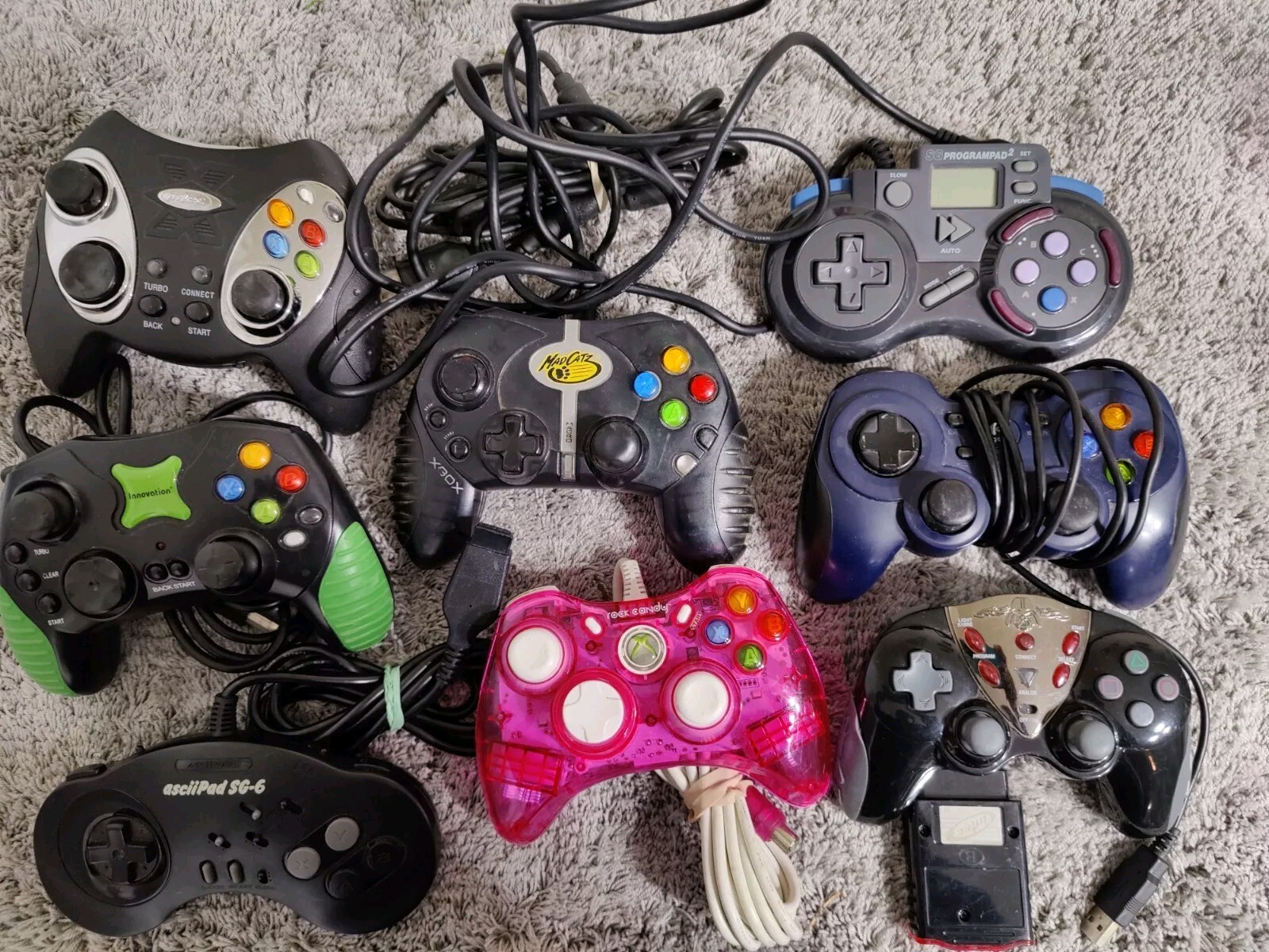 Lot of 8 Mixed Controller Lot for Various Systems Untested For Parts Only