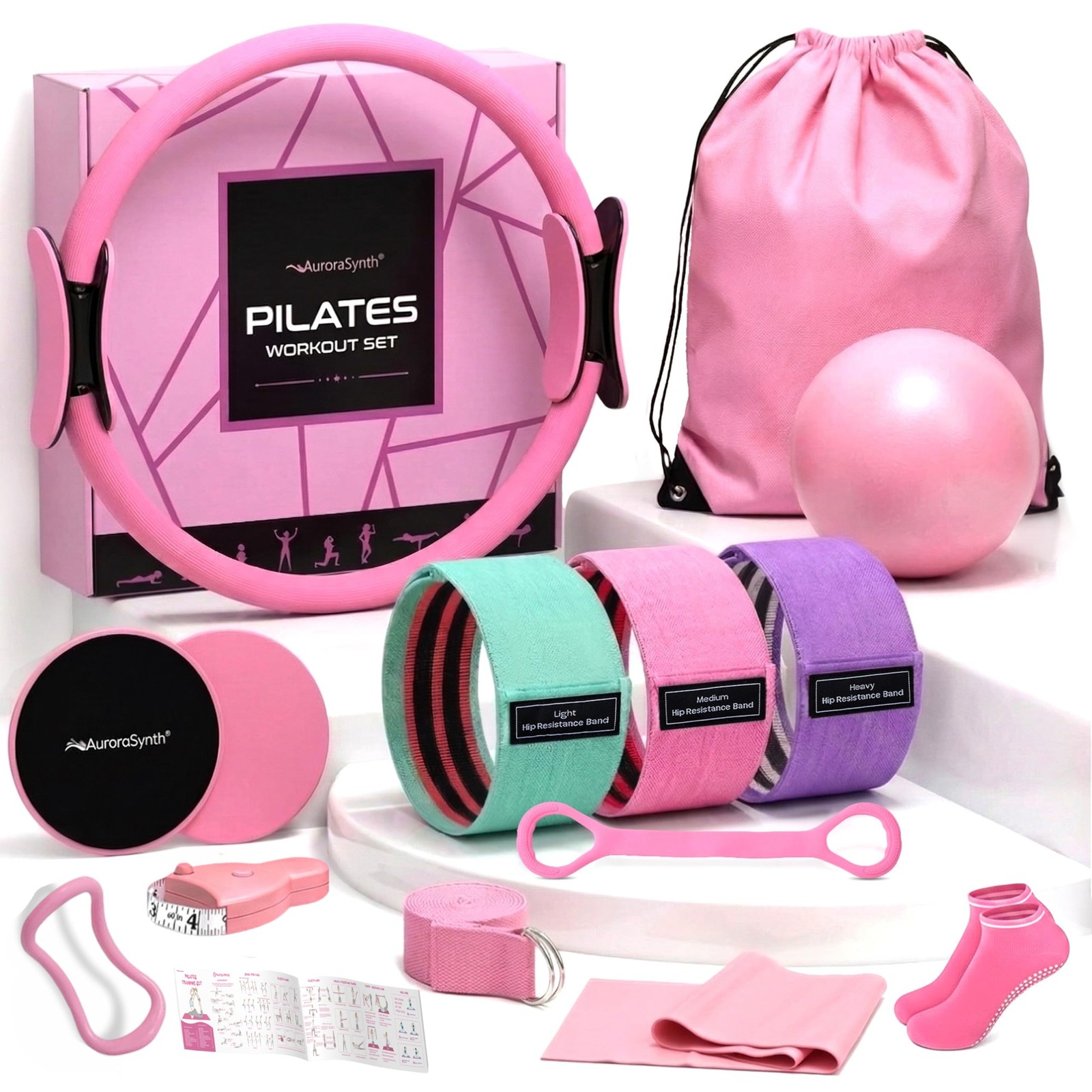 Pilates Kit for Home Workouts, Pilates Equipment Set for Women with 14.5” Mag…