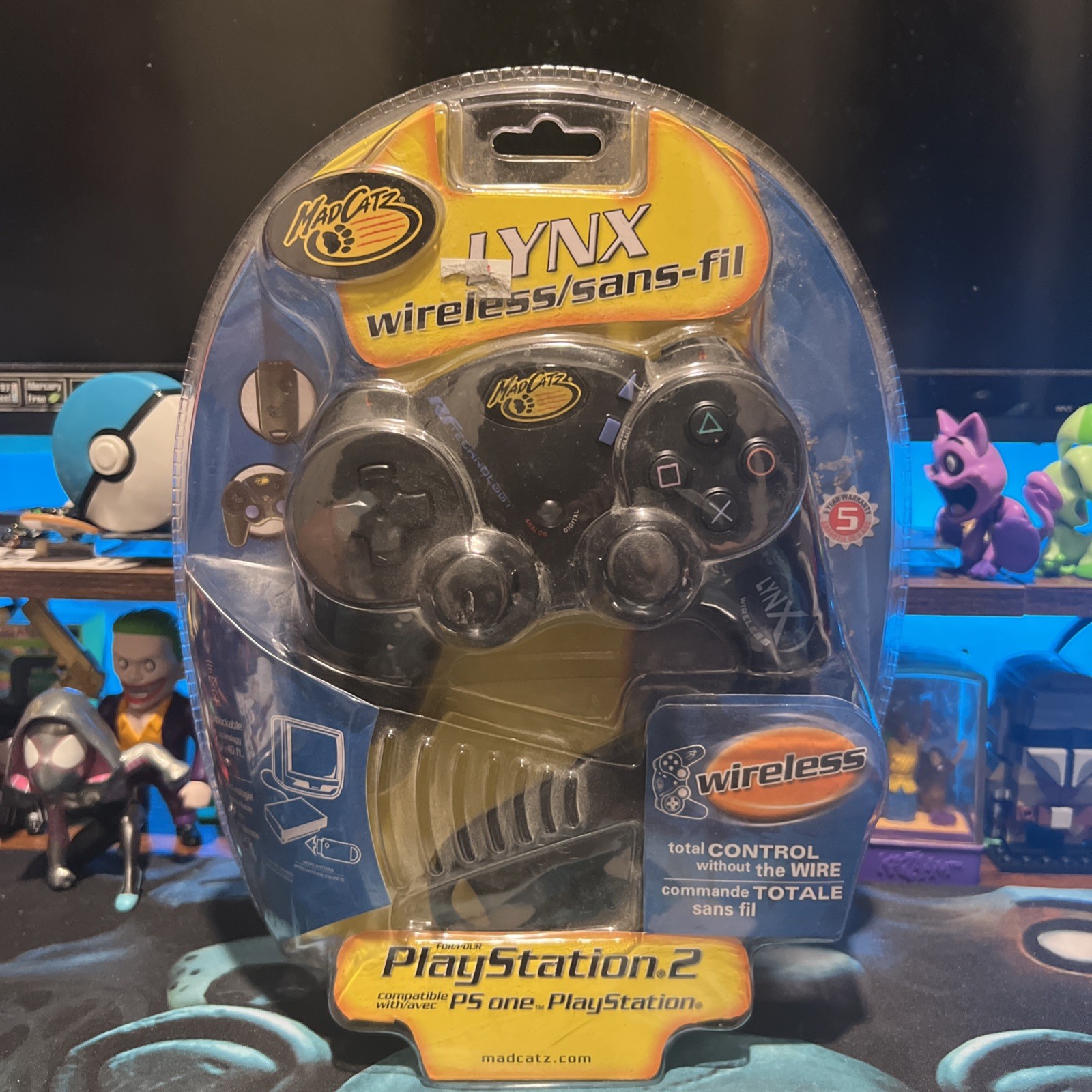 SEALED Mad Catz Lynx Black RF Technology 2.4 GHz Wireless PS2 Controller