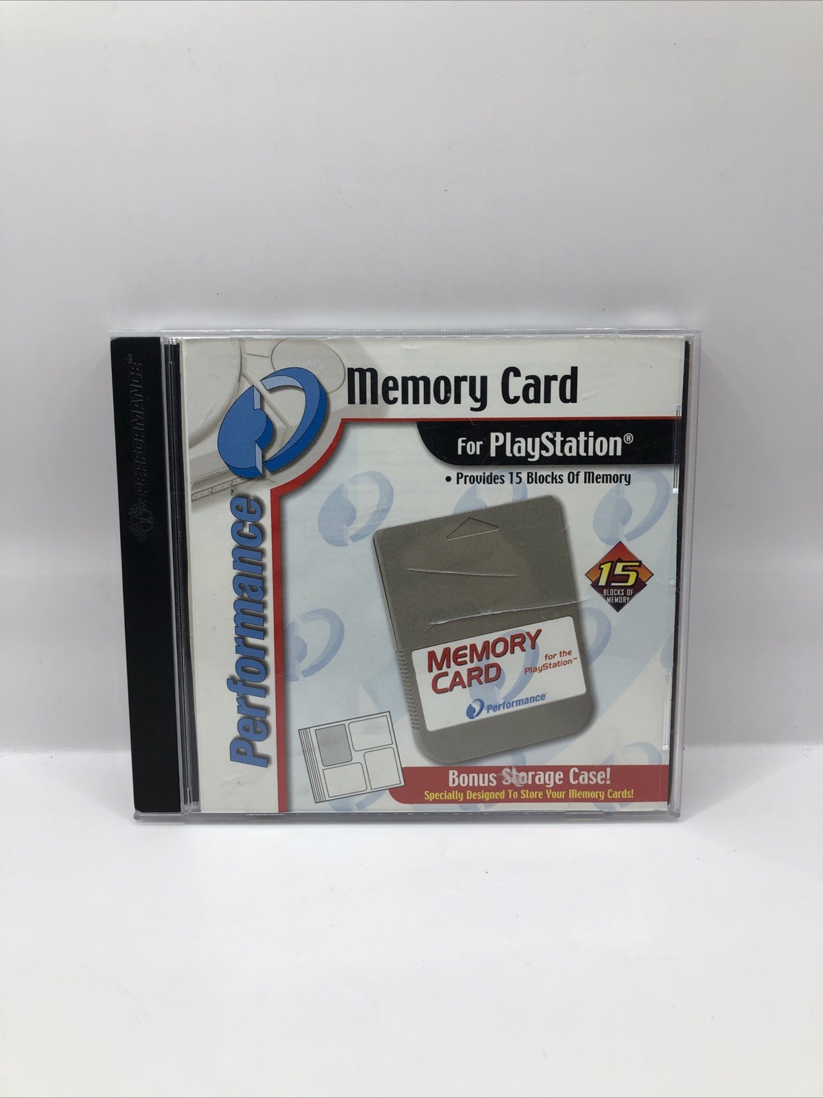 Performance Playstation Memory Card Case Holder w/ 2 memory cards Tested