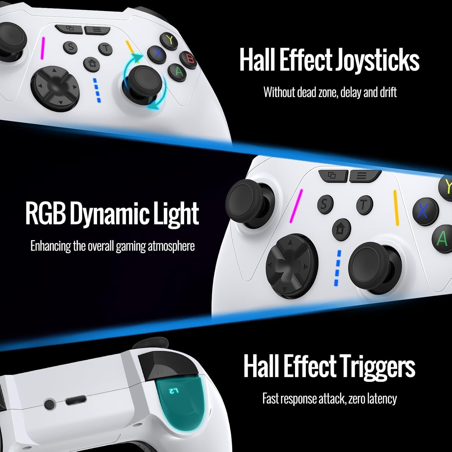 BETMI for Xbox Controller Wireless with 2.4GHz Adapter/Hall Effect Triggers & Jo