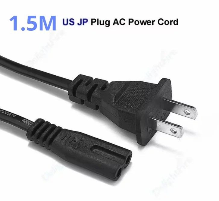 AC Power Cord 2 Prong Cable for PS 5 4 3 2 Slim XBOX PC Laptop PSV Monitor TV