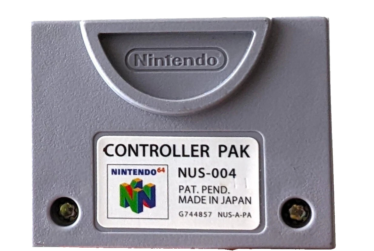 N64 Controller Pak NUS-004 OEM Official Nintendo 64 Memory Card Cleaned & Tested