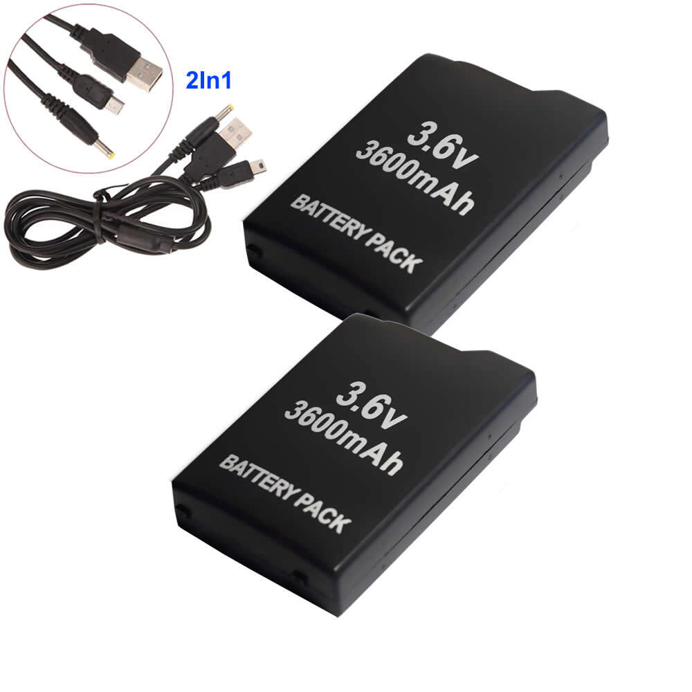 Rechargeable Battery + Charge Cable for Sony PSP-110 PSP-1001 PSP 1000 3600mAh
