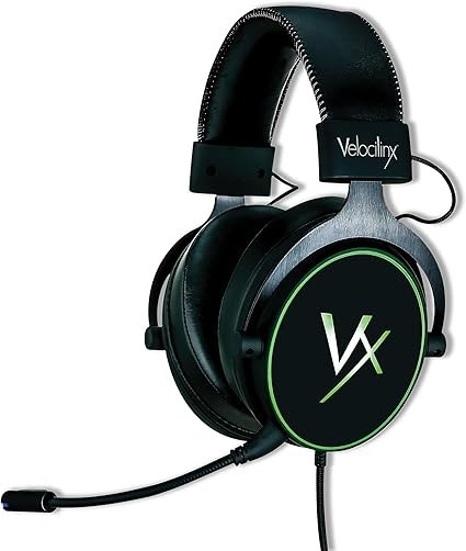 Velocilinx Areios 7.1 Surround Sound Console & PC Gaming RGB Headset, Black, NEW