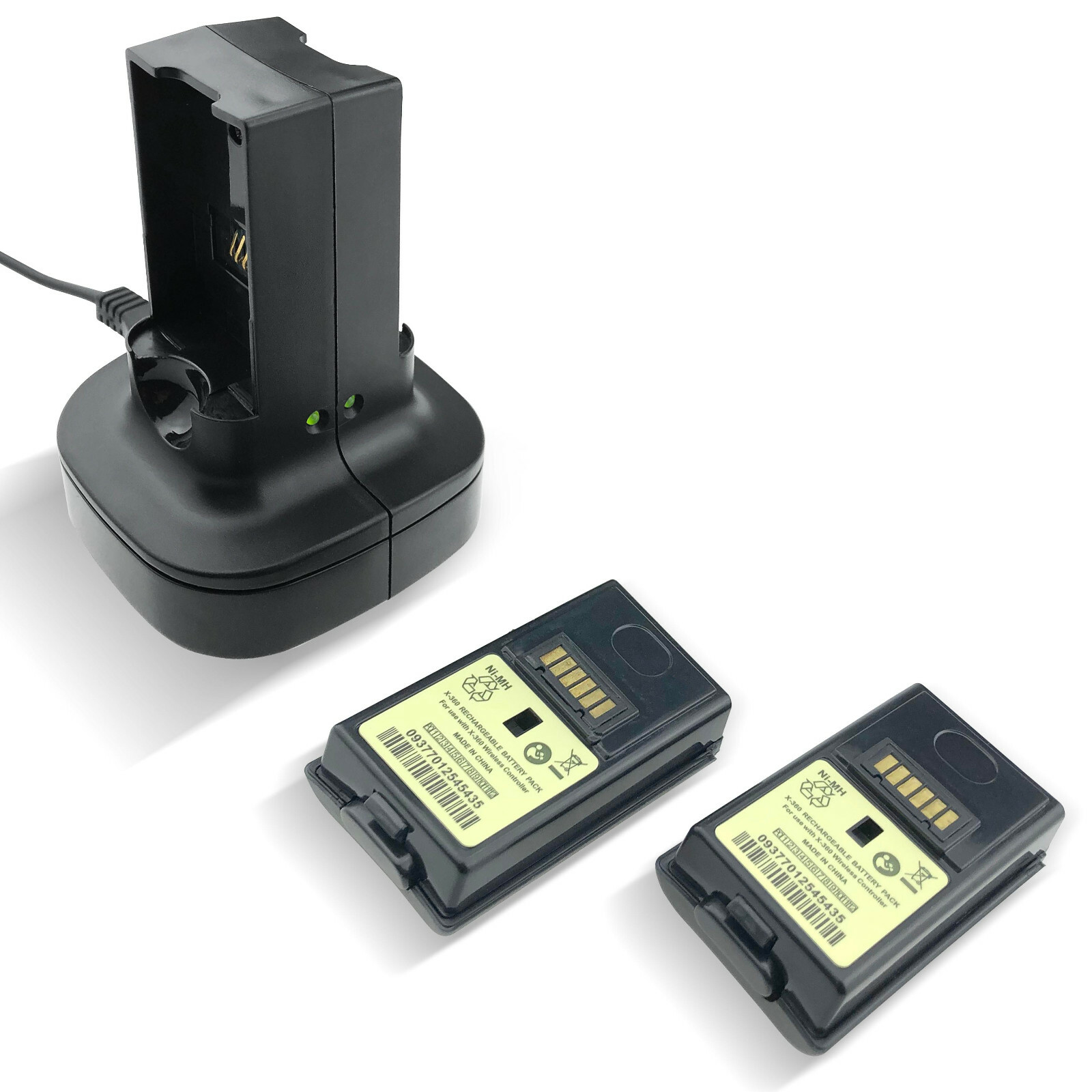 For Xbox 360 Rechargeable Battery Pack & Dual Charging Station Dock Stand Base