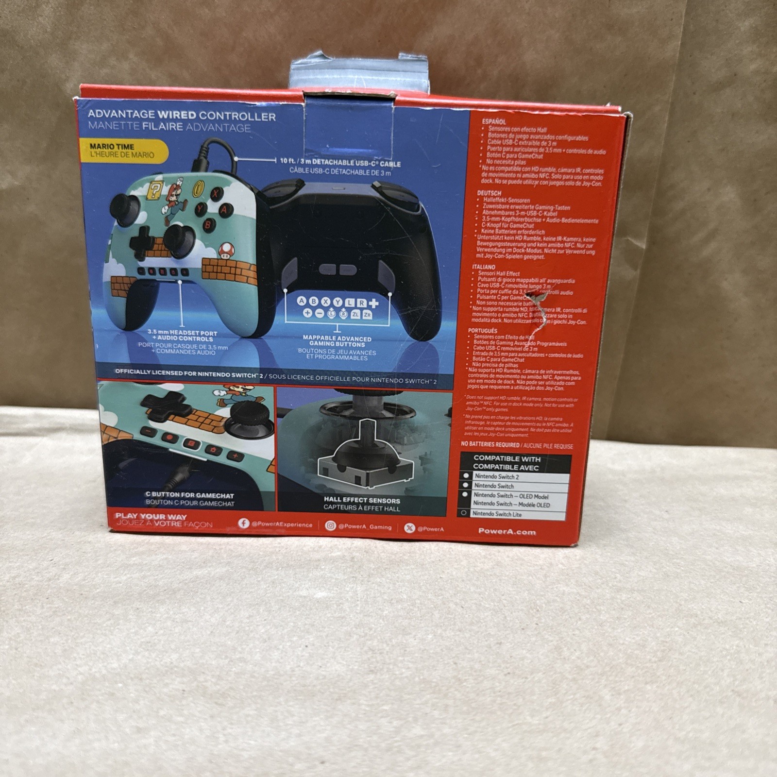 PowerA Advantage Wired Controller for Nintendo Switch 2 Mario Time – Brand New