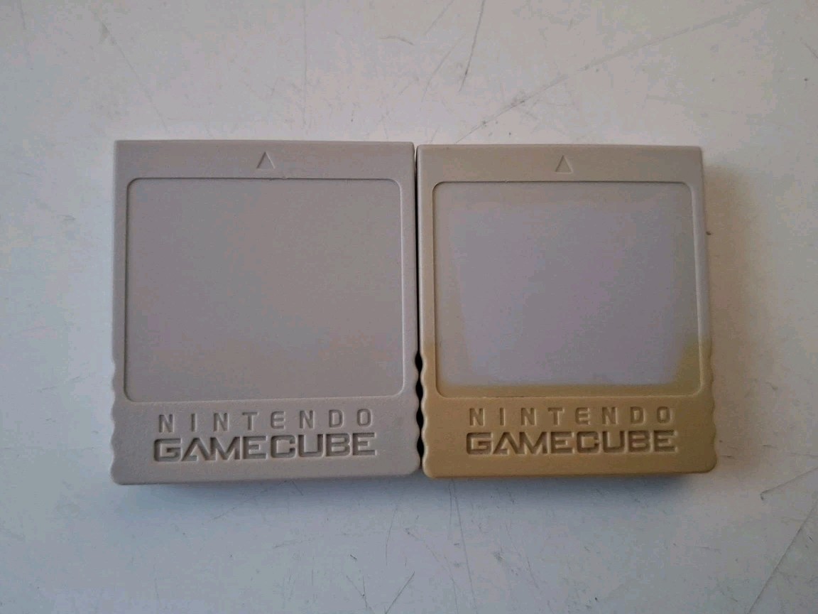 Lot Of 2 Nintendo Gamecube Memory Card 59 Blocks DOL-008 Gray- Read Description