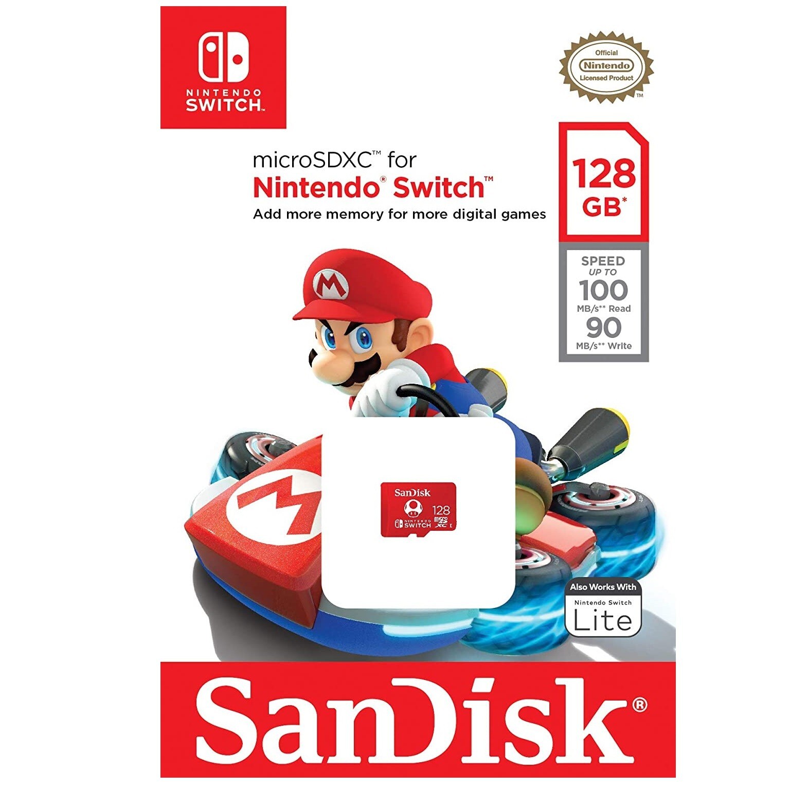 Sandisk 128GB Nintendo Switch MicroSD Memory Card Class 10 U3 made for Gaming