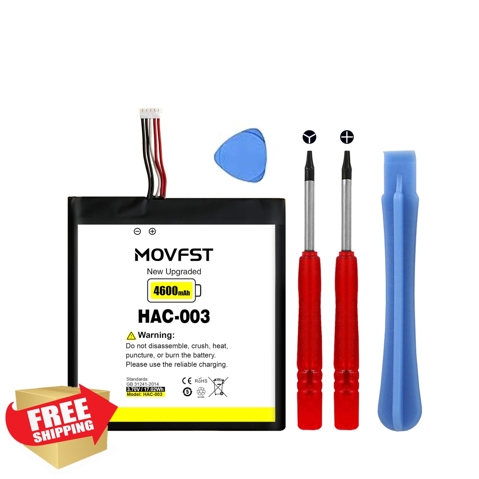 Switch HAC-003 Battery Replacement 4600mAh Game Console HAC-001