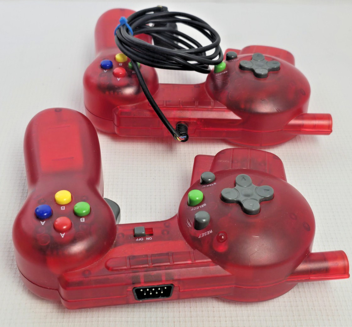 2 Protech XL 39 Transparent Red Portable Video Game Console Controller With Cord