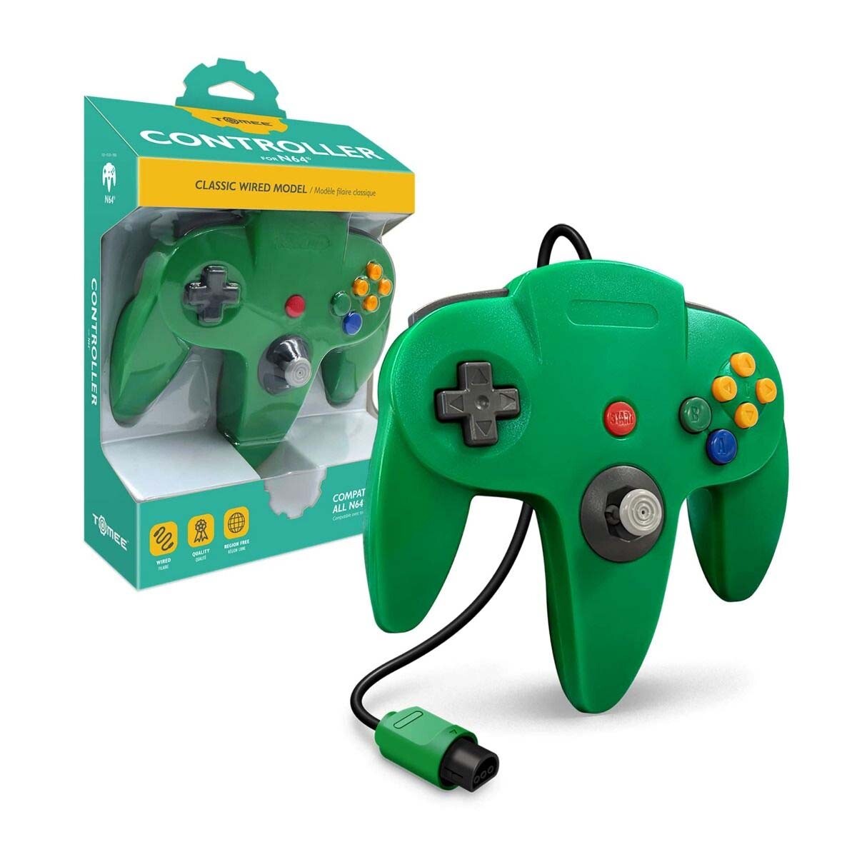Tomee Controller for N64(Gold/Gray/Yellow/Red/Green/Black/Blue/Turquoise/Purple)