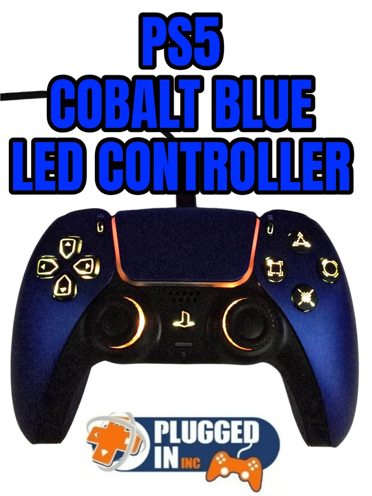 SONY COBALT BLUE PS5 LED LIGHTS CONTROLLER, 7 DIFFERENT COLORS