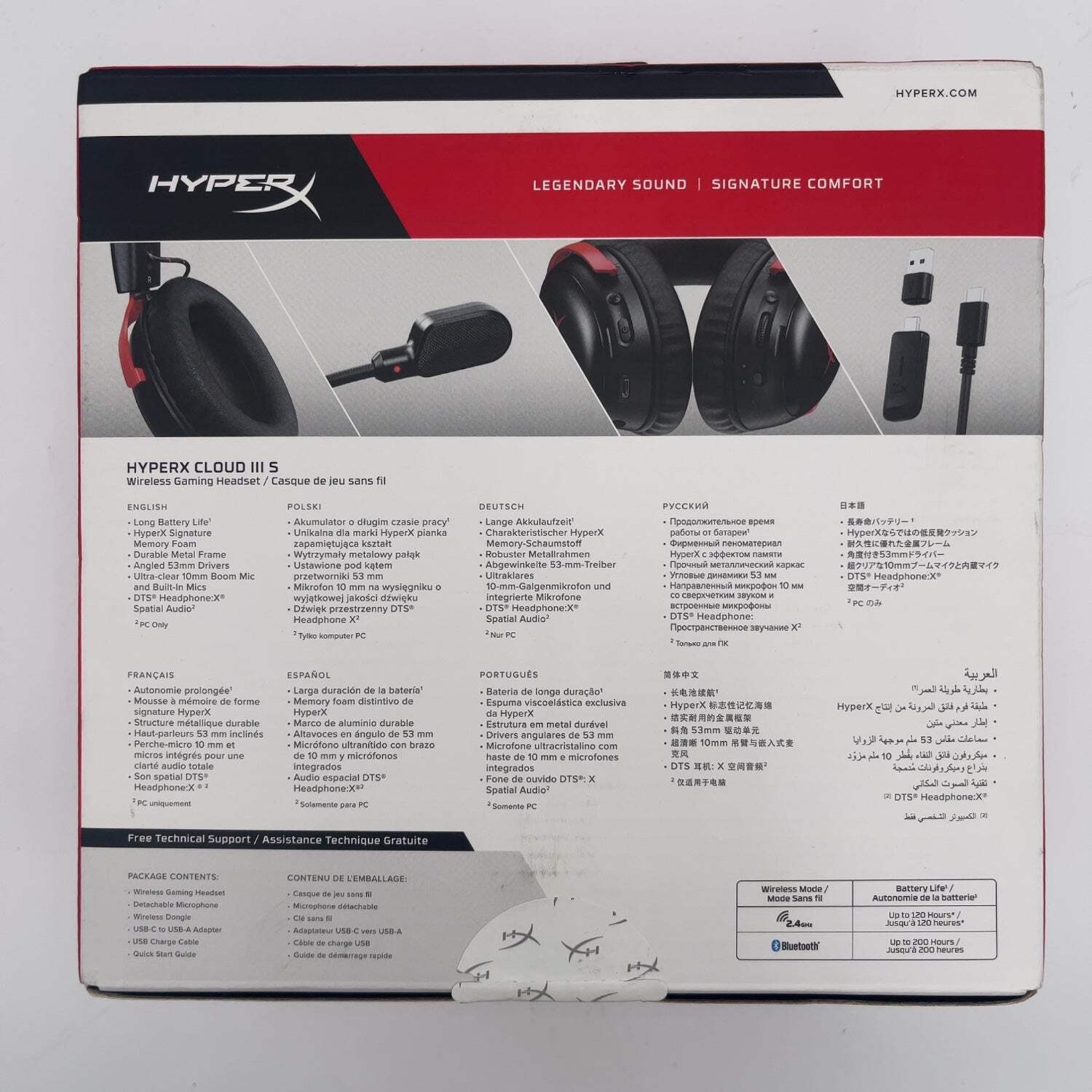 New HyperX Cloud III Black P26577-001 Wireless Gaming Headset