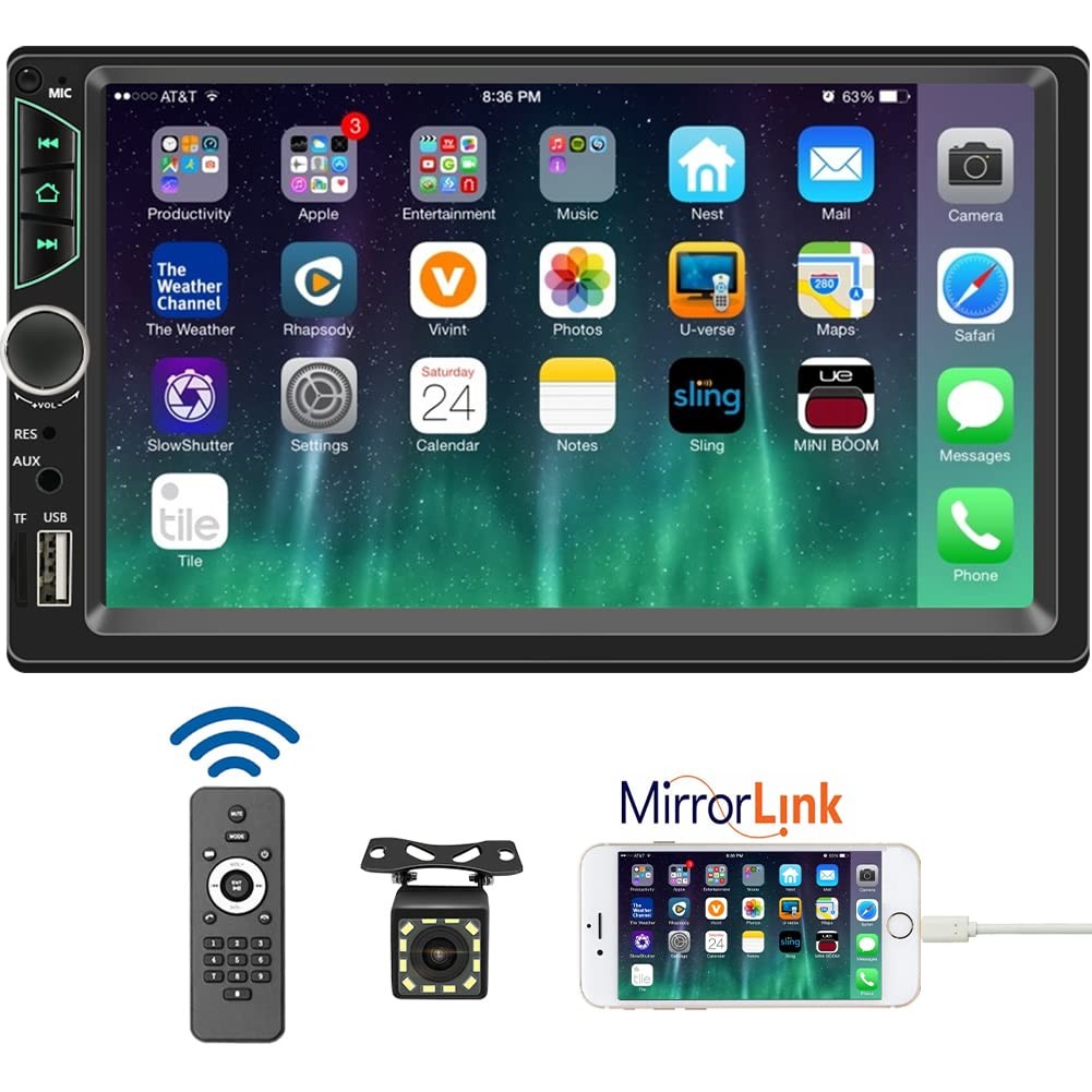 Leadfan 7inch Car Stereo Double Din Radio X7, with backup camera