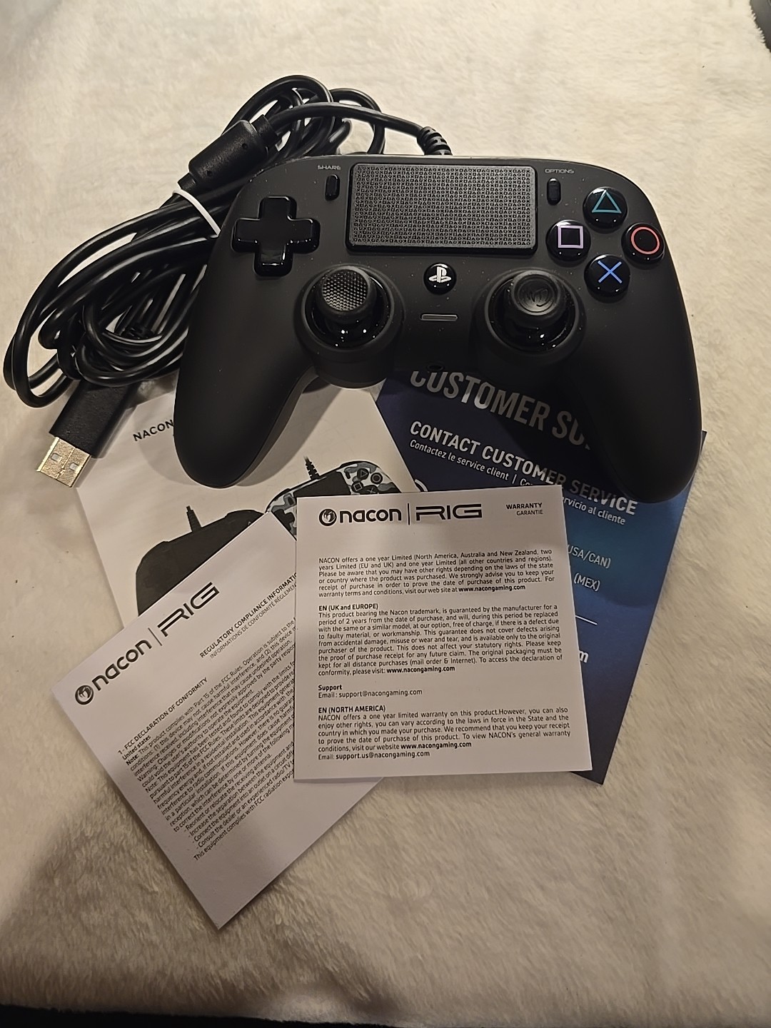 Nacon Wired Controller for PlayStation 4 PS4 and PC Black