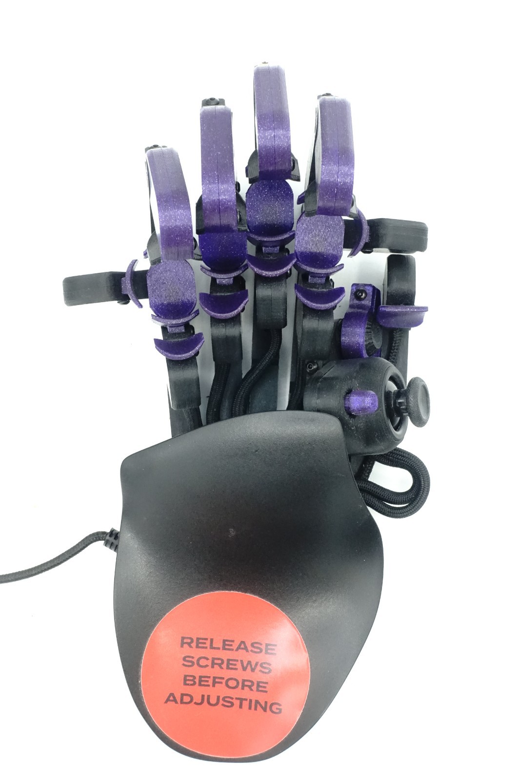 Azeron Cyborg Gaming Keypad With an Analog 360 Thumbstick Black Purple Left Hand
