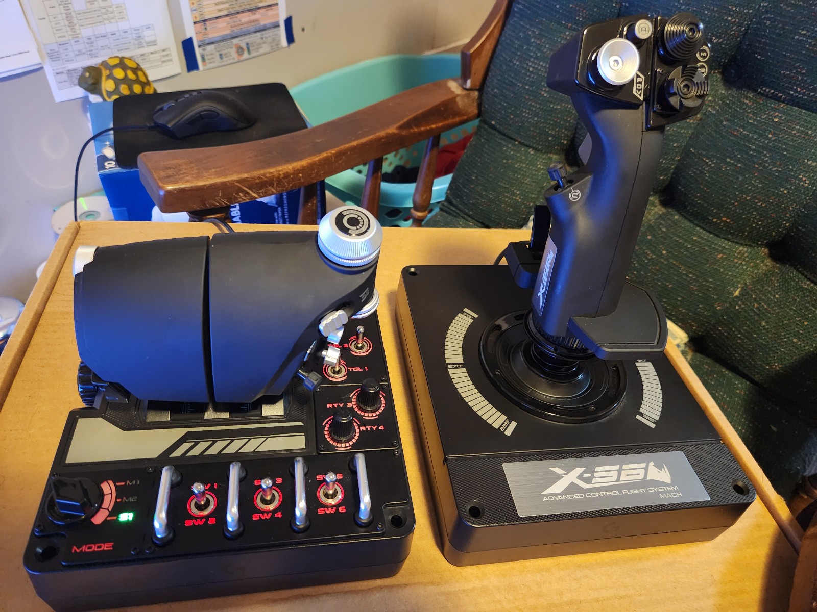 Logitech X56 H.o.t.a.s. RGB Throttle and Stick w/mod springs & bolts
