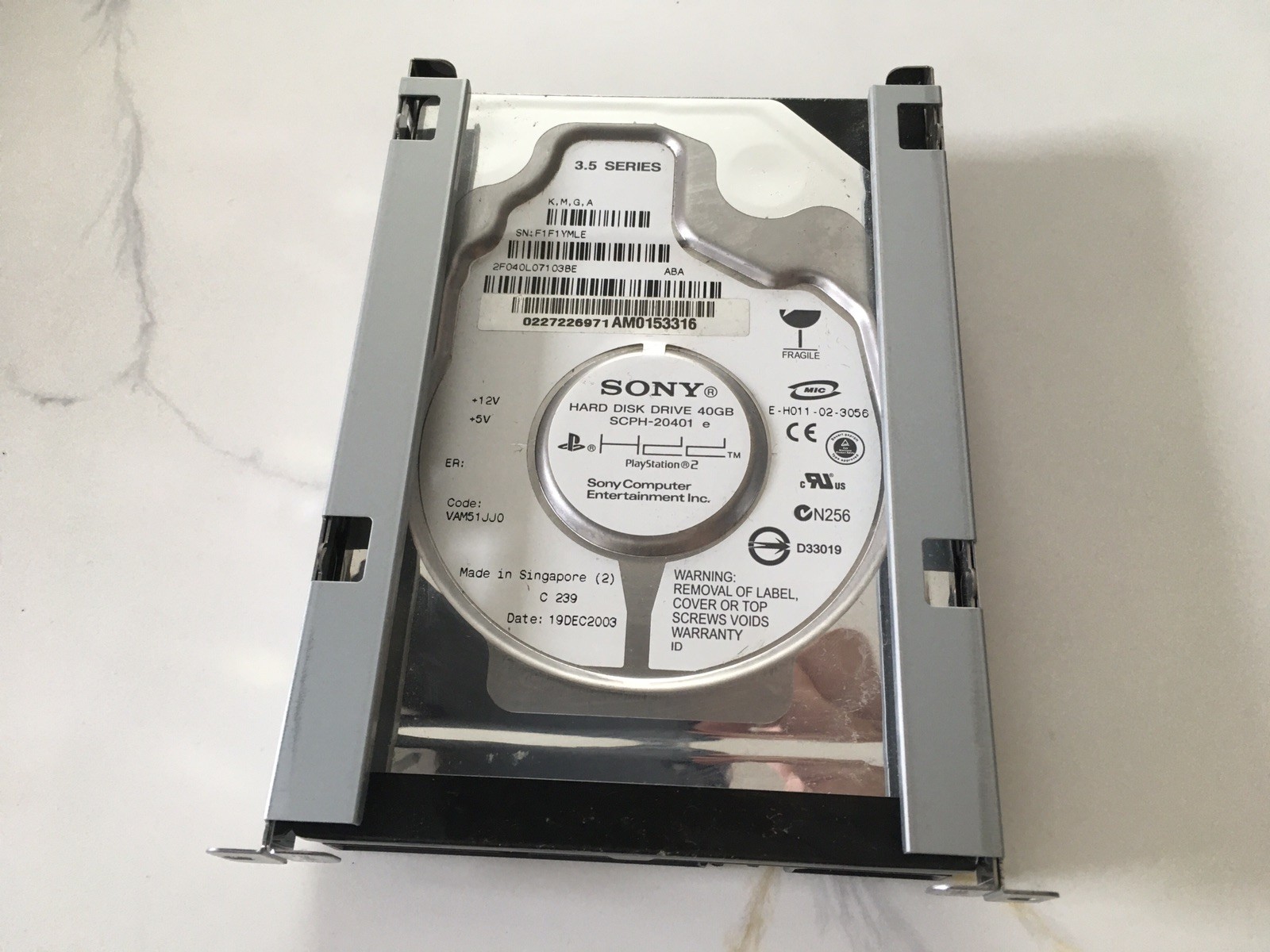 SONY PlayStation 2 PS2 Hard Disk Drive 40GB SCPH-20401 3.5 Series
