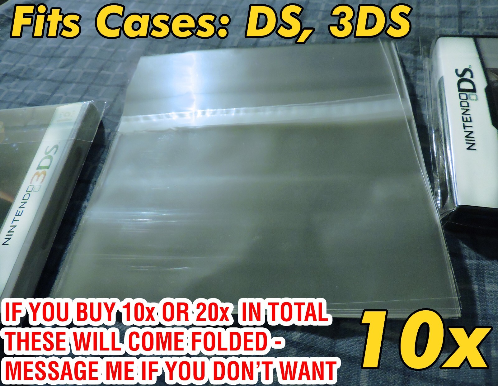 10x Nintendo DS 3DS Game Case Resealable Protective Sleeve Bags Sleeves OPP