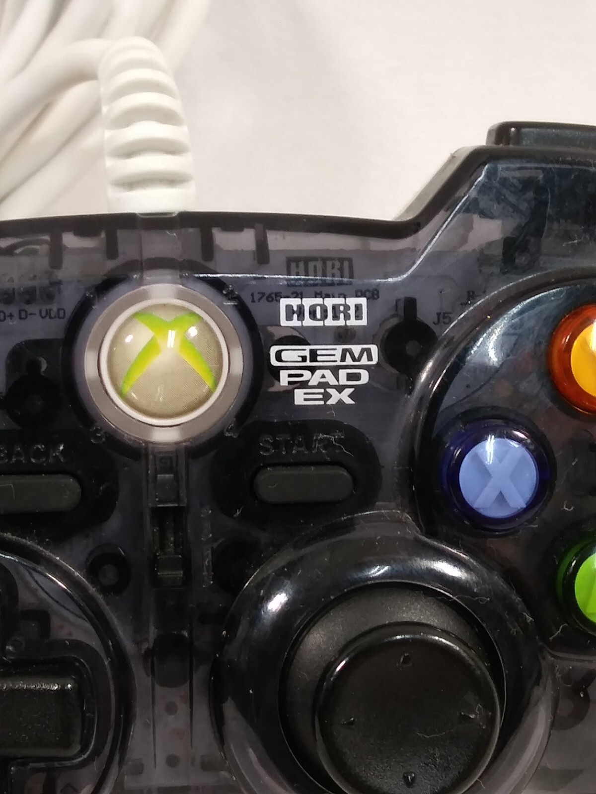 Hori Pad Gem Pad EX Xbox 360 WIRED Controller Clear Charcoal Good Condition