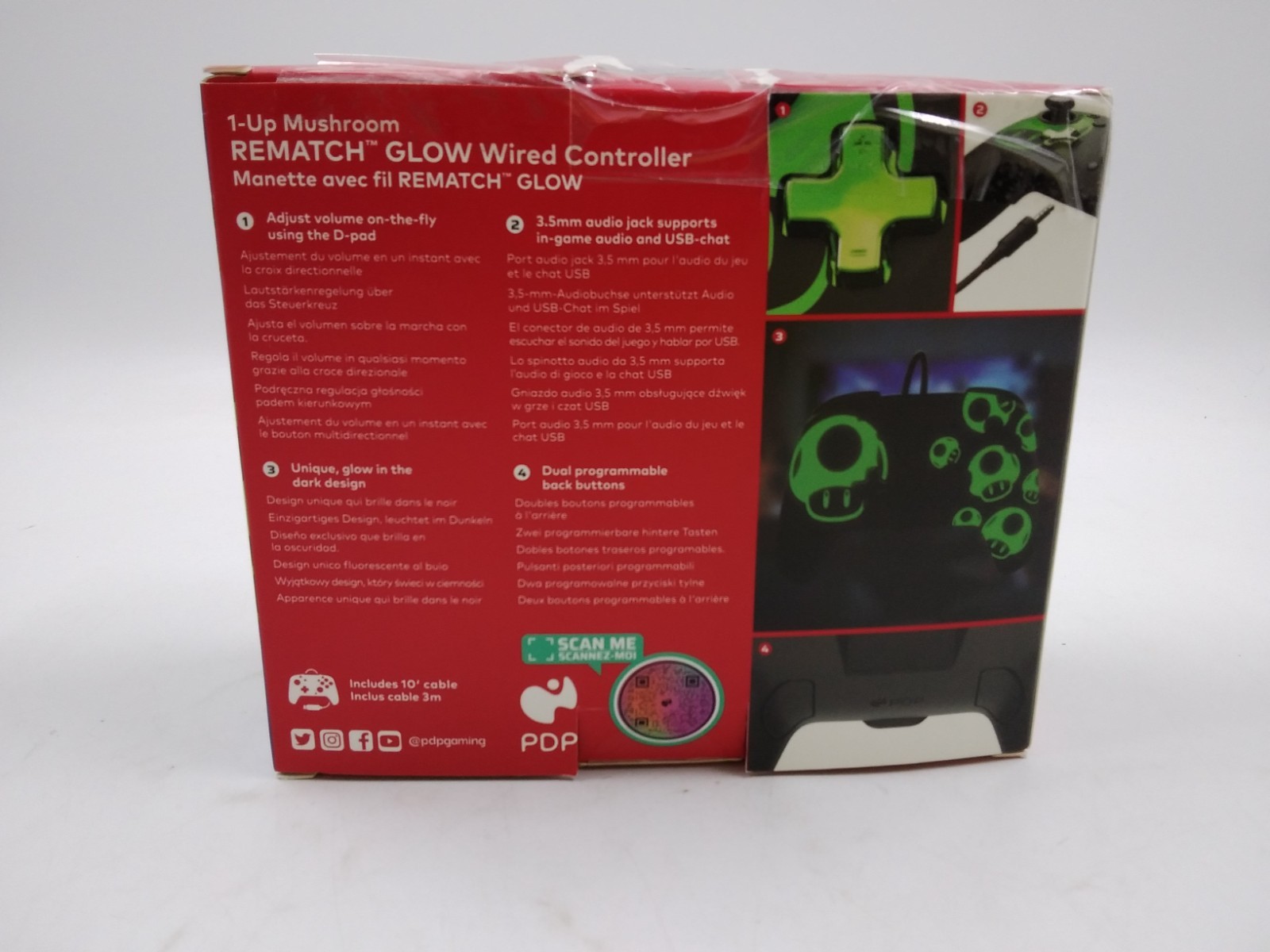 Nintendo Switch REMATCH Wired Controller Super Mario Glow in the Dark -NIB- Open