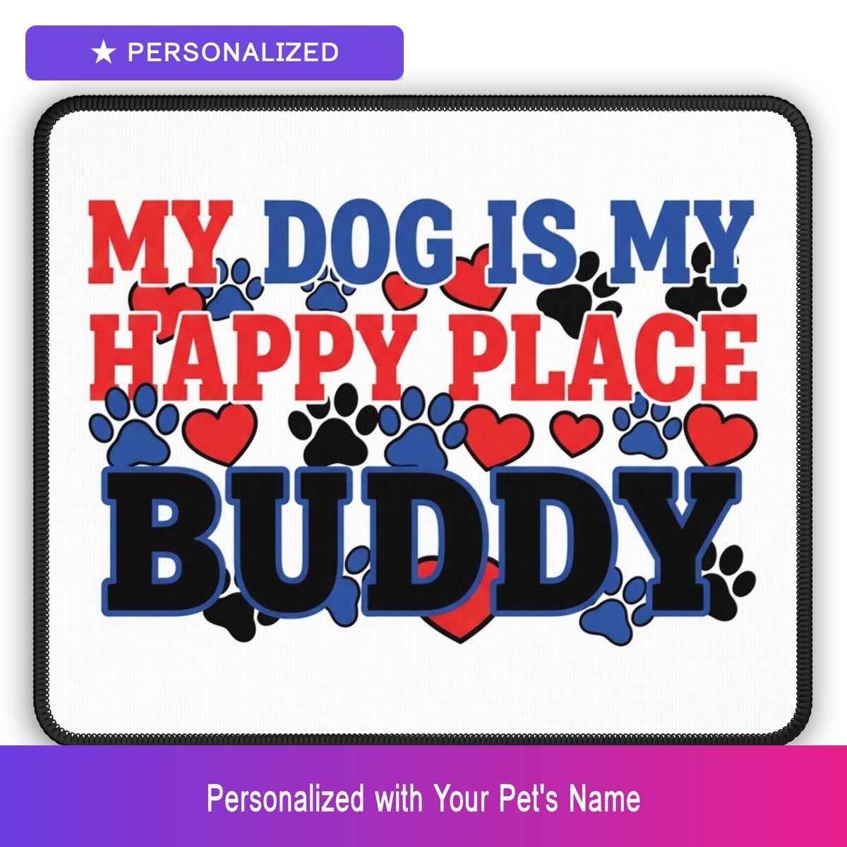 Custom Dog Pet Lover Mouse Pad Personalized Name Desk Mat Dog Owner Easter Gift