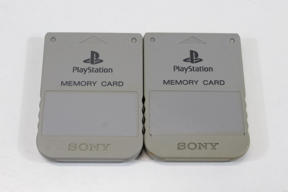Lot 2 Official SONY PlayStation PS 1 OEM PS1 Memory Card SCPH-1020 Gray Grey #3
