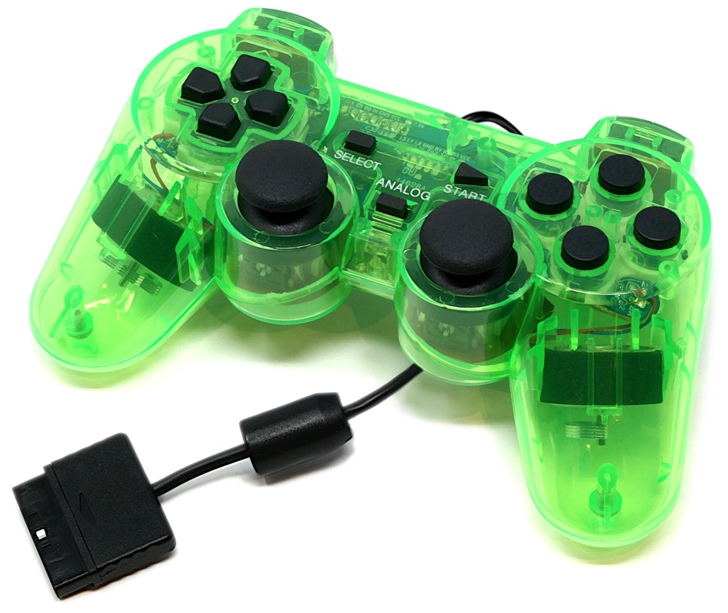A Set of 1 Controller Fit For PlayStation PS2 Wired Blue Red Green US
