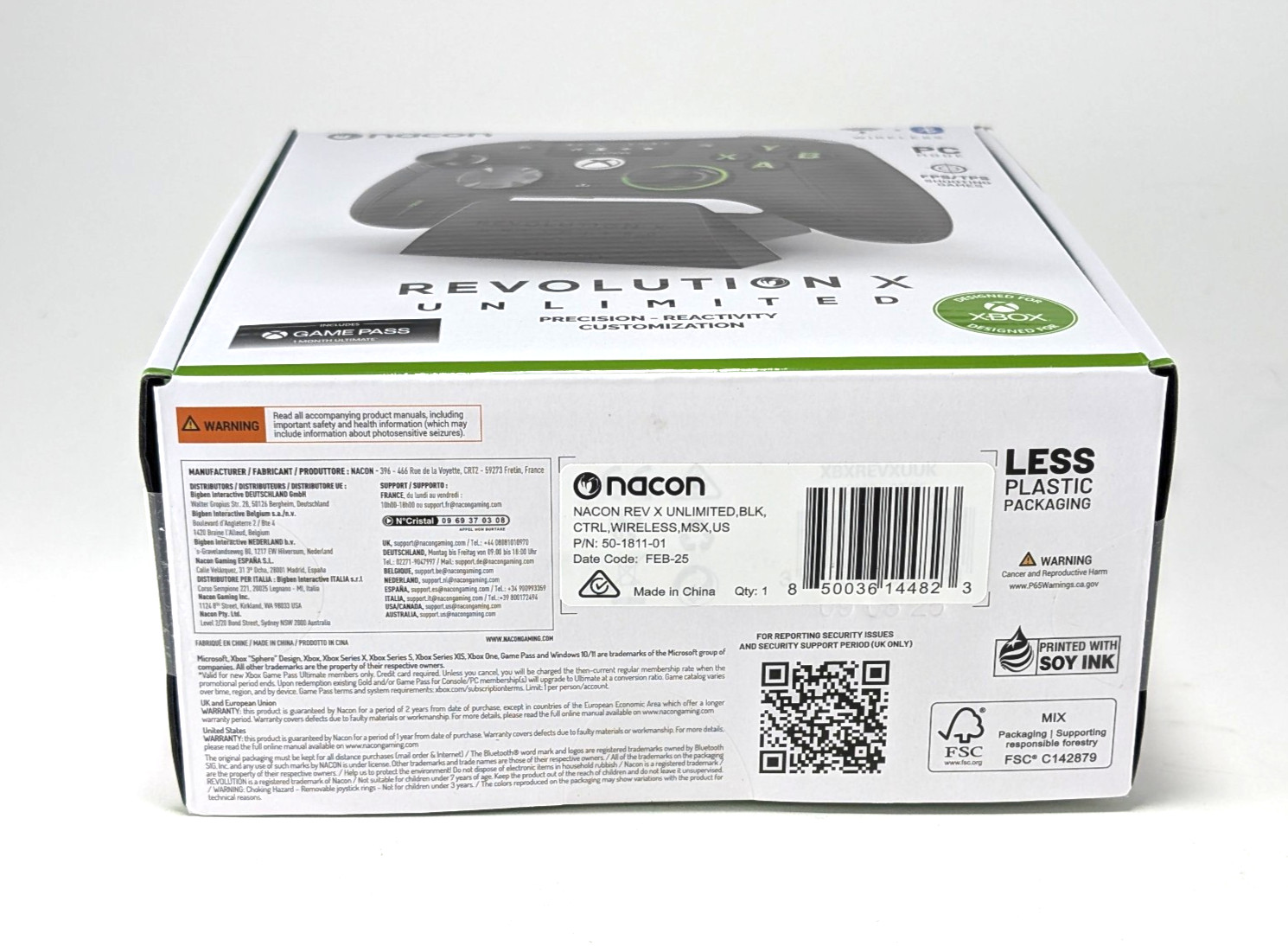NACON Revolution X Unlimited Wireless Controller Xbox Series X S PC Black NEW