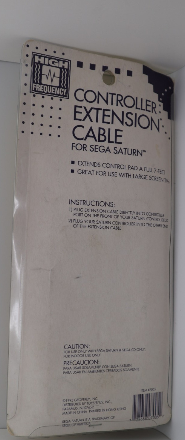 Vintage Sega Saturn Controller Extension Cable 7 FT Toys R Us