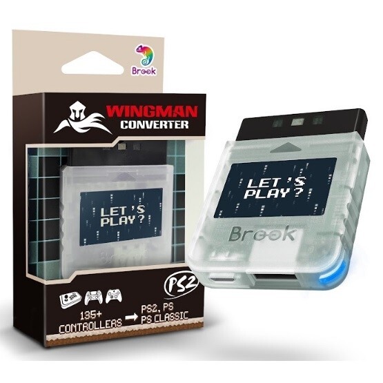 Brook Wingman PS2 Converter Wireless Version PS4/3 to PS2/1 Transparent White