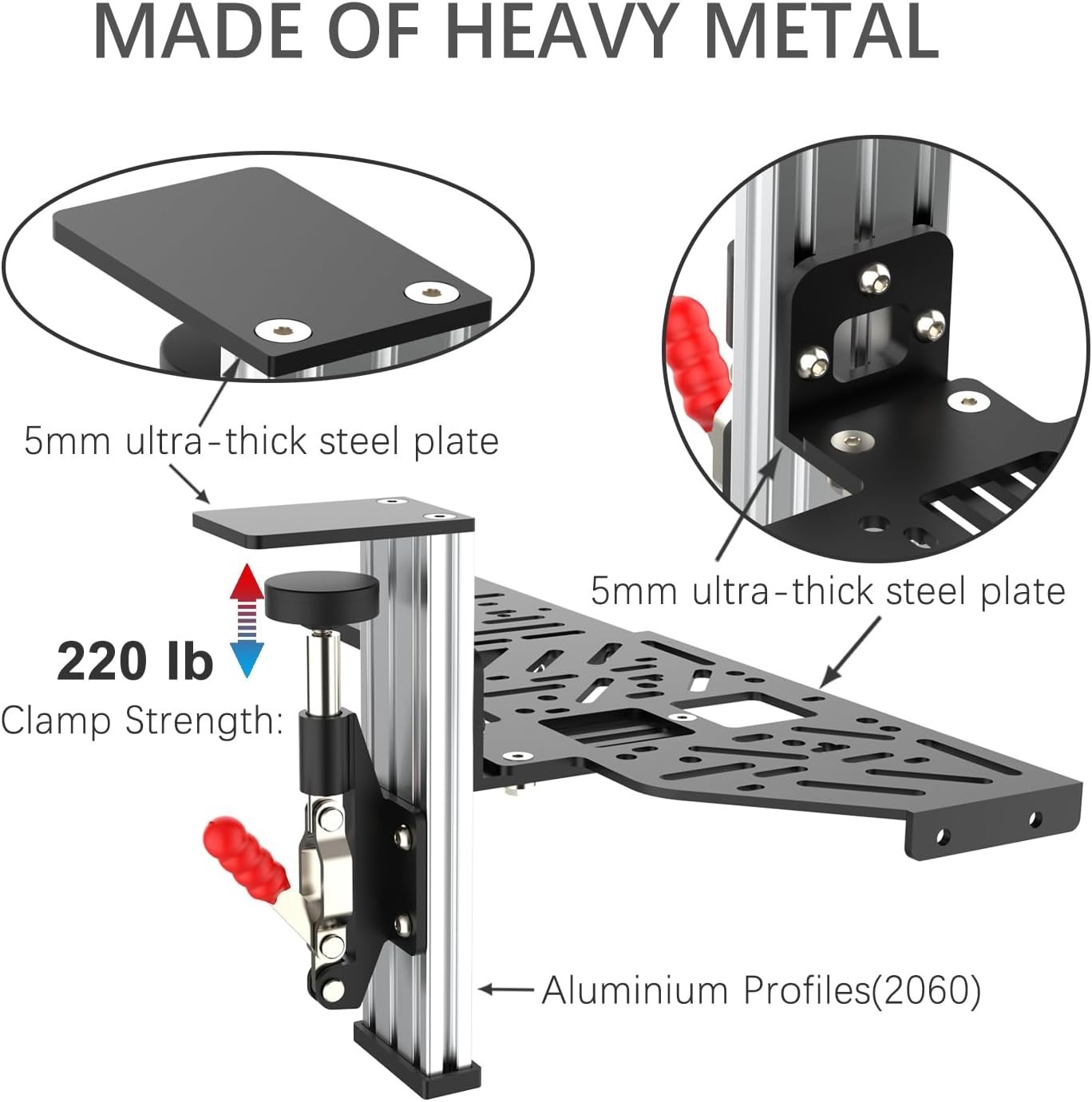 1 Set Desk Mount for Sim Racing Wheel Stand Simulator Cockpit Wheel Stand Rac…