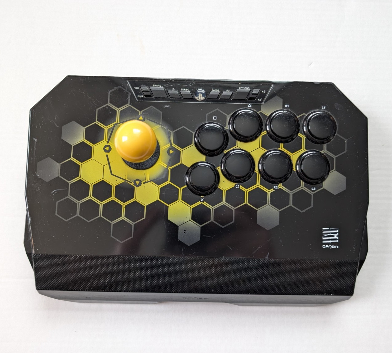 Qanba Drone Arcade Joystick PS3 PS4 Tested N2-PS4-01 Black Yellow