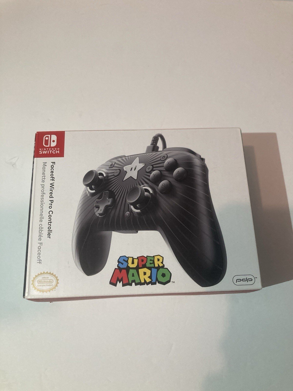 Super Mario Wired Power A Faceoff Controller – Super Star – Black