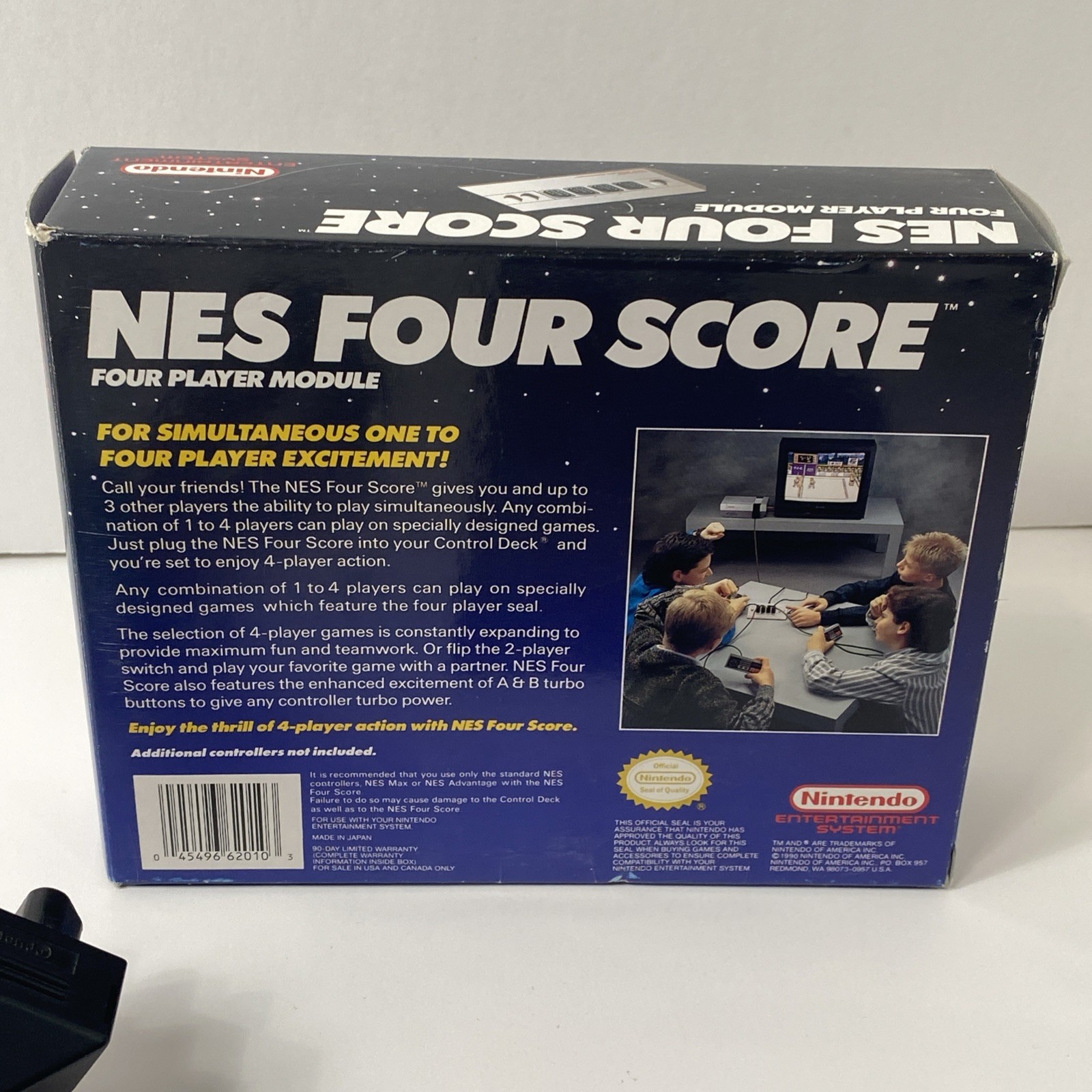 Four Score NES 4 Player Module Controller Accessory NES-034A 1990 Tested +Box