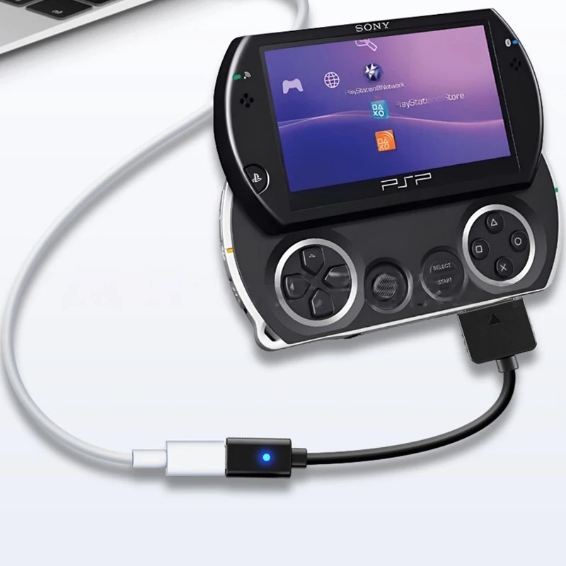 USB Type C to PSP Go Charging Data Cable LED Adapter Cord for Sony PSP Go