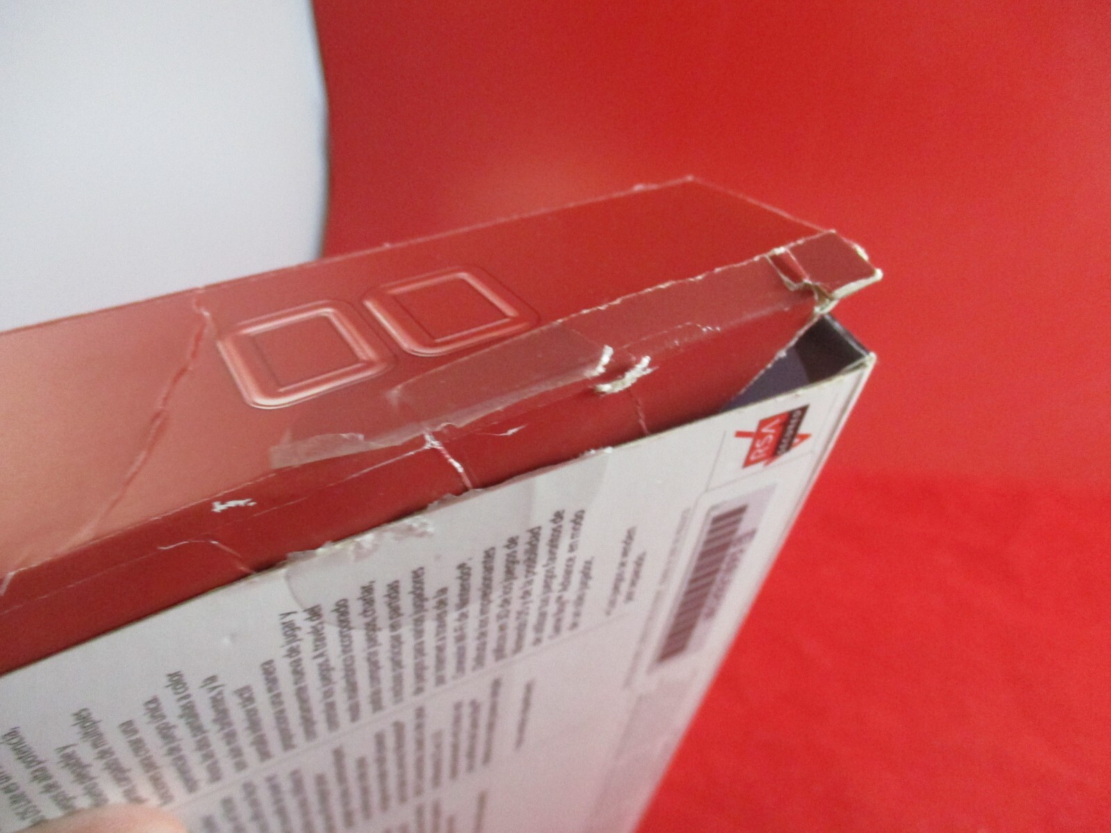 Nintendo DS Lite System Crimson Red Console Empty Box ONLY + Damaged Manual