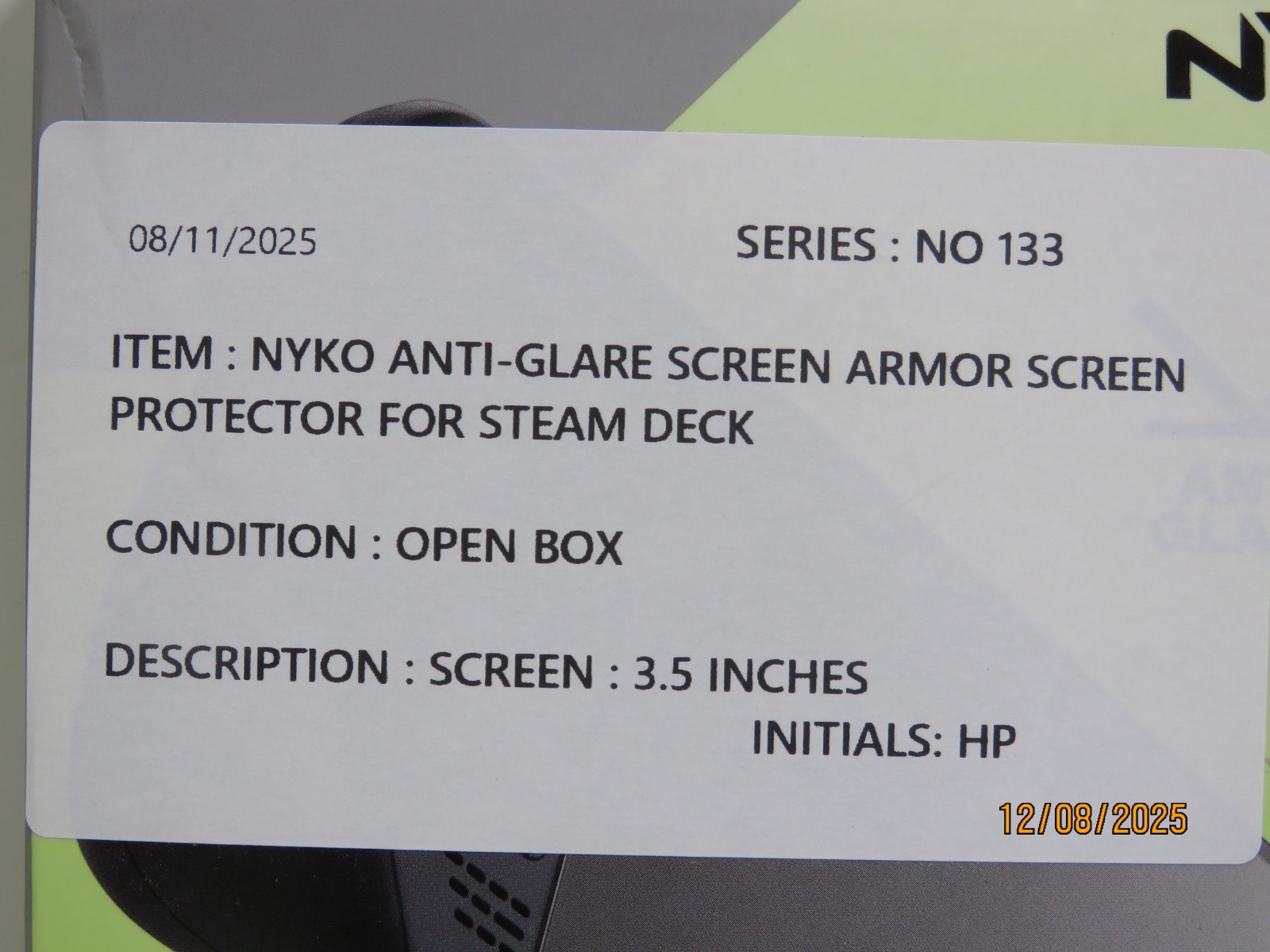 Nyko Anti-Glare Tempered Glass Screen Protector Armour For Steam Deck [NO133]